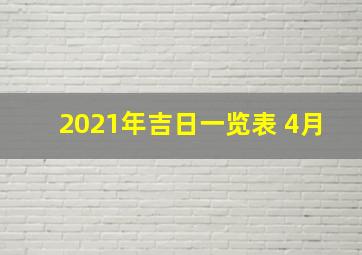 2021年吉日一览表 4月